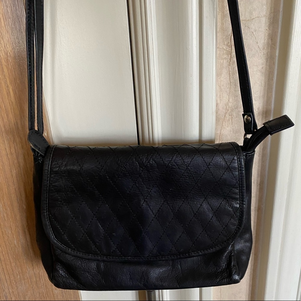 Black Leather Crossbody Purse